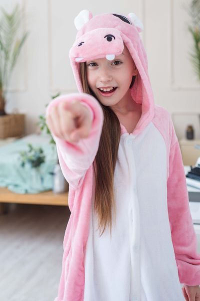 Пижама Кигуруми взрослая BearWear Бегемотик розовый, K1W1-0152