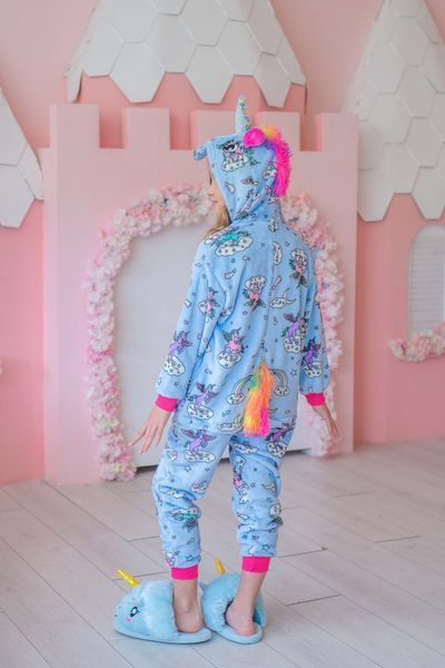 Пижама Кигуруми детская BearWear Единорог сладкие сны голубой (на молнии), K0W1-0072-XL