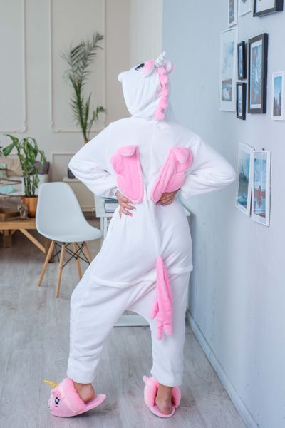 Пижама Кигуруми взрослая BearWear Единорог с крылышками бело-розовый, K1W1-0035-XL