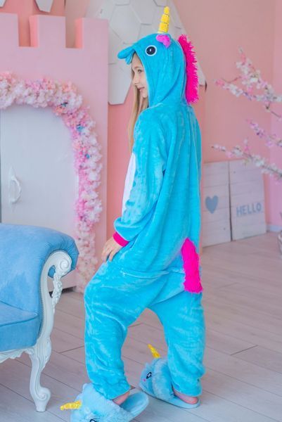 Пижама Кигуруми детская BearWear Единорог голубой, K0W1-0015-XL