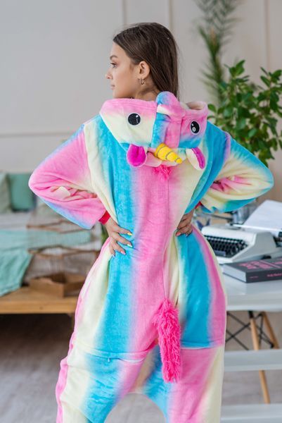 Пижама Кигуруми взрослая BearWear Единорог радуга пастель, K1W1-0028-XL