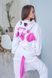 Пижама Кигуруми взрослая BearWear Единорог с крылышками бело-малиновый, K1W1-0022-XL