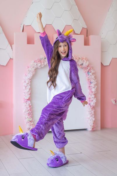 Пижама Кигуруми детская BearWear Единорог фиолетовый, K0W1-0021-XL